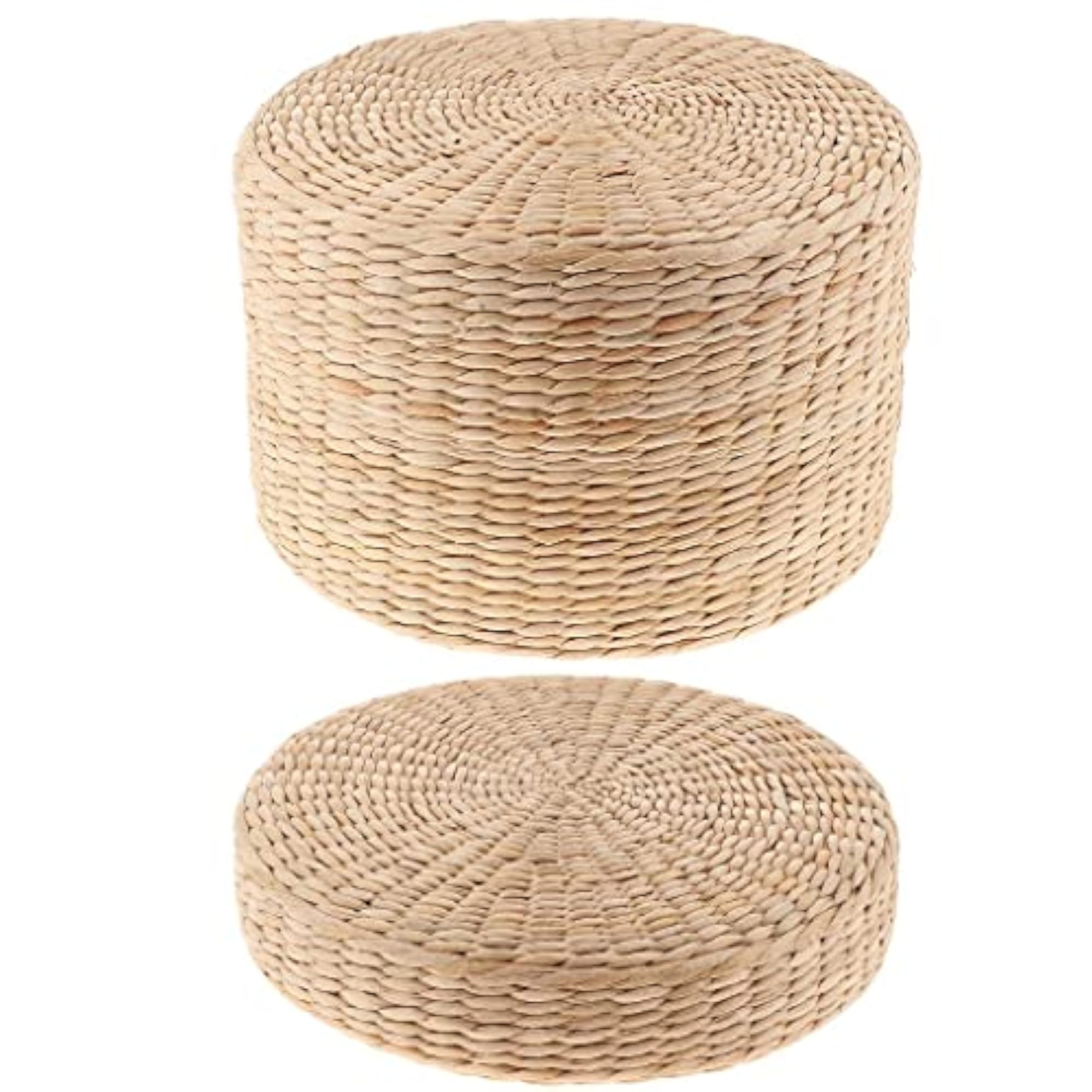 2 Pieces Japanese Straw Cushion Tatami Floor Cushion